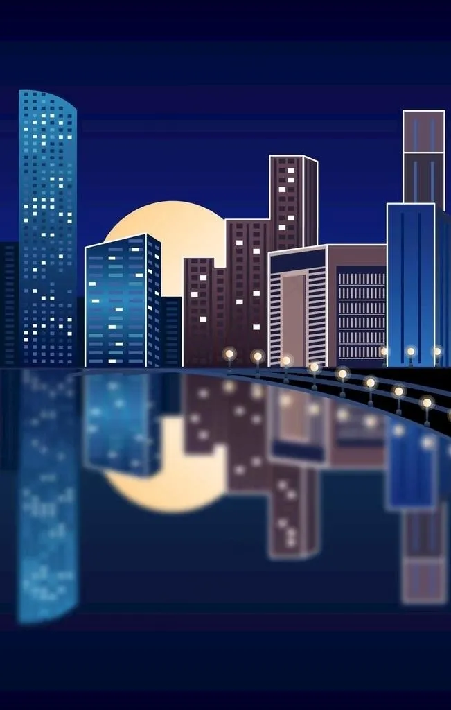 AI插画城市夜景建筑图片