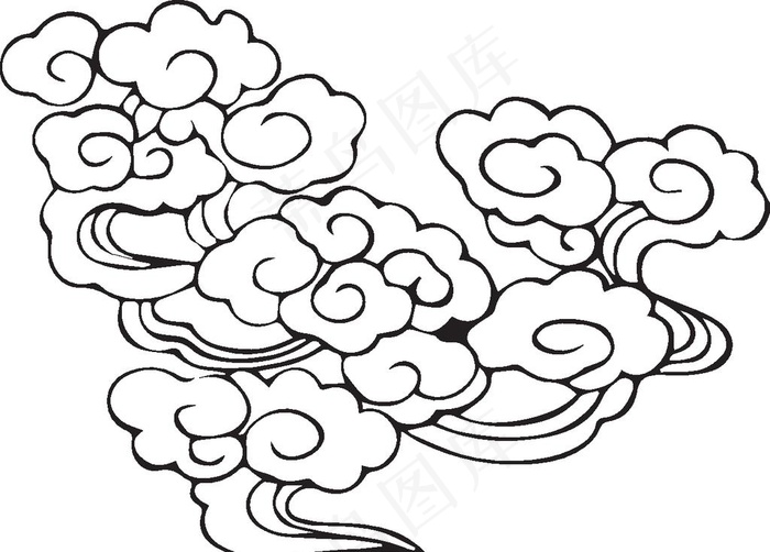 黑色祥云装饰图案图片epsai矢量模版下载