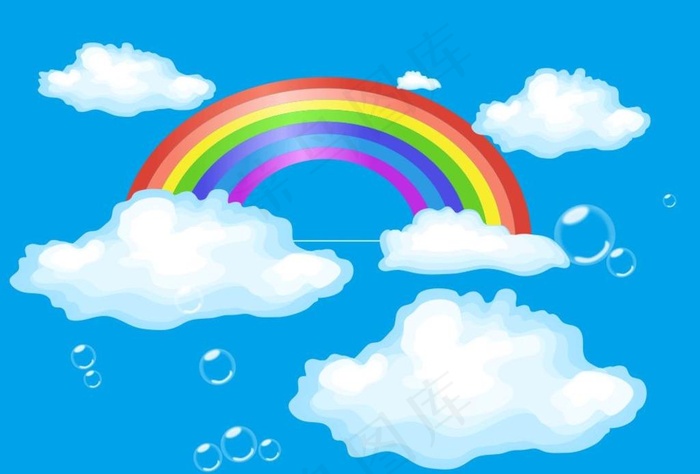 彩虹白云气泡矢量素材图片cdr矢量模版下载 - 菜鸟图库