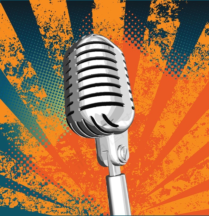 音乐系列 麦克风图片eps,ai矢量模版下载