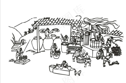 传统酿酒白酒中国风横幅banner