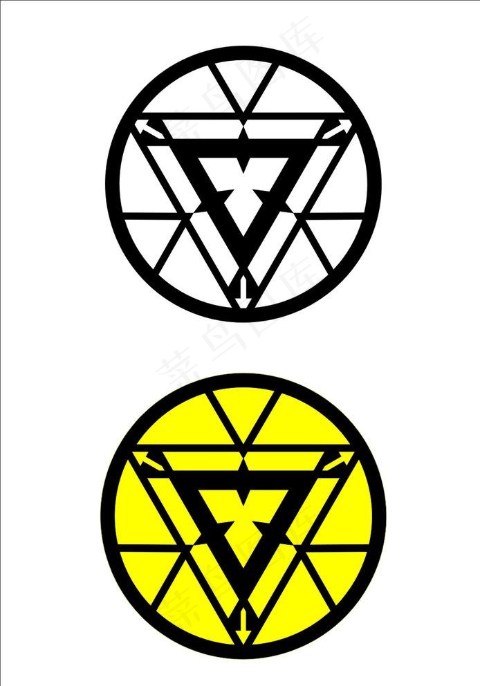 钢铁侠发光logo图片cdr矢量模版下载