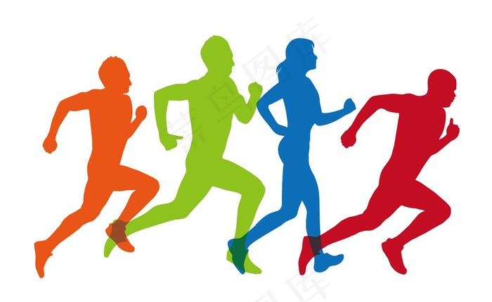 奔跑人物剪影图片ai矢量模版下载