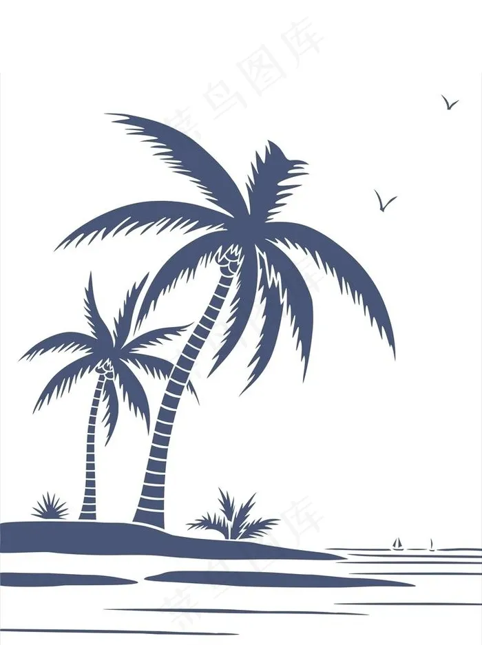 椰子树海鸥图片