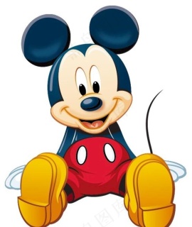 粉色风格的卡通人物米奇轮廓图动画素