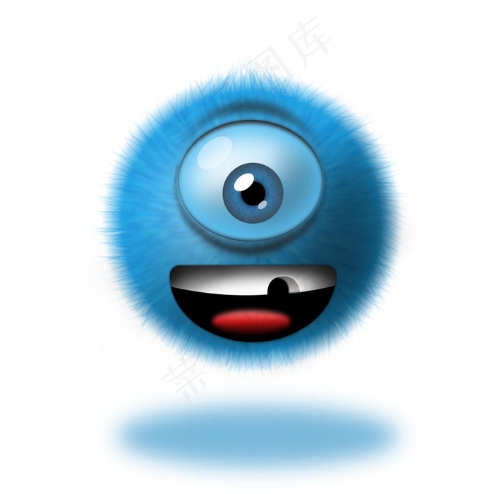 绘制毛绒独眼小怪物图标图片psd模版下载