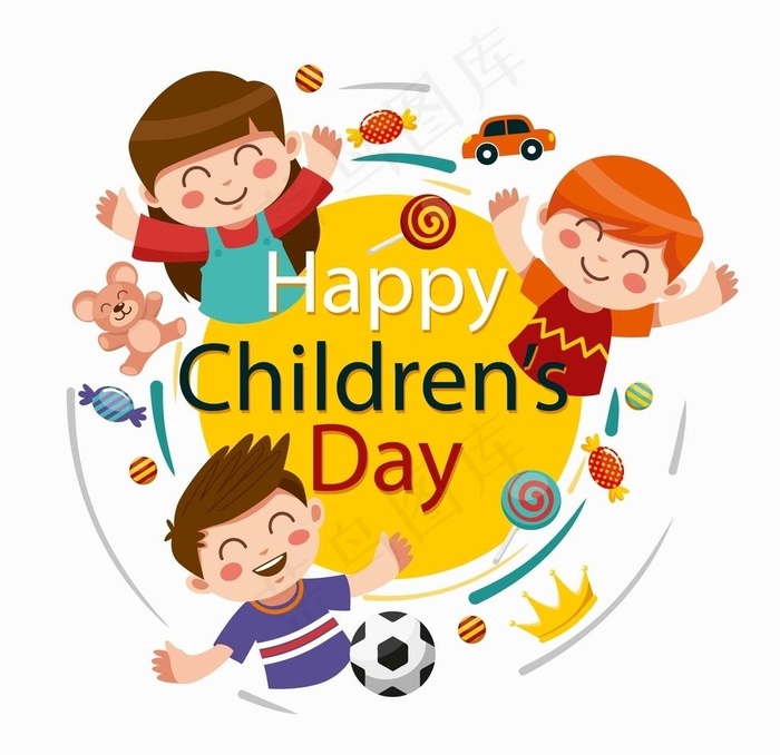 六一儿童节插画卡通手绘图片epsai矢量模版下载