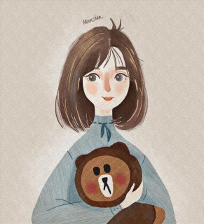 小女孩与小鸭子小清新手绘插画28801620px300dpipsd模版下载