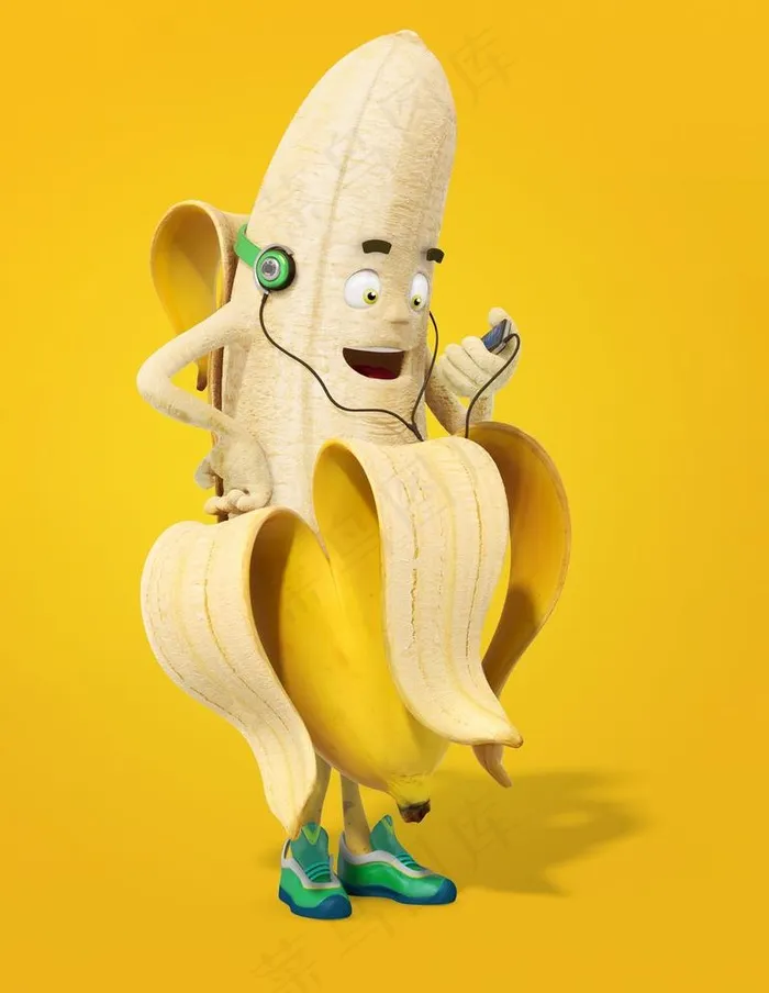 听歌的香蕉图片