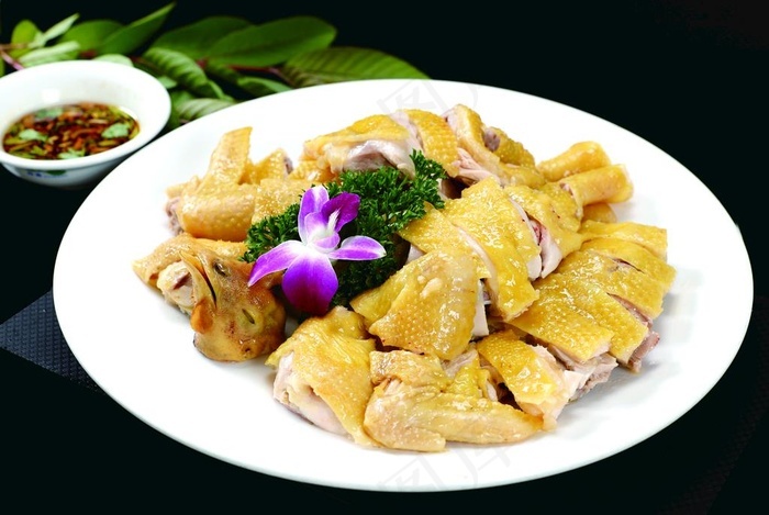 白切走地扇鸡图片