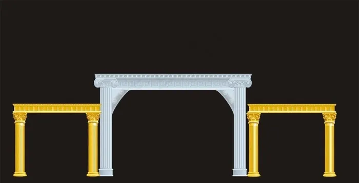 欧式罗马柱拱门设计素图片