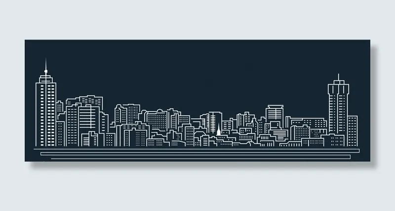 城市线描图片