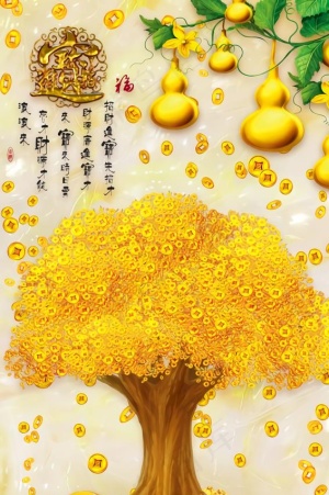 传统中国风金葫芦发财网站横幅ban