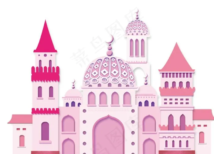 城堡 卡通 唯美 粉色 宫殿图片