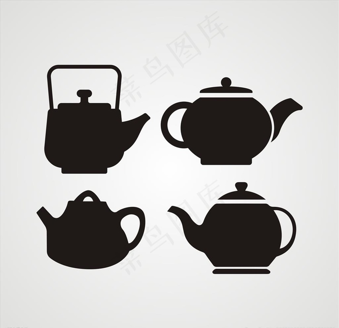 茶壶茶壶剪影图片cdr矢量模版下载