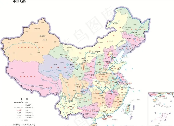 1:1600万中国地图图片