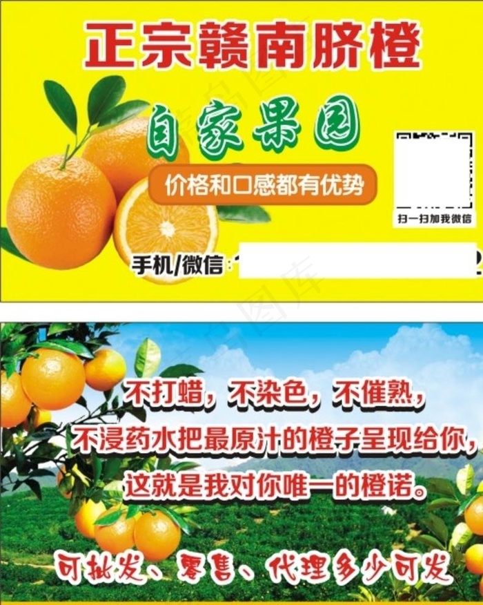 赣南脐橙名片自家果园图片cdr矢量模版下载