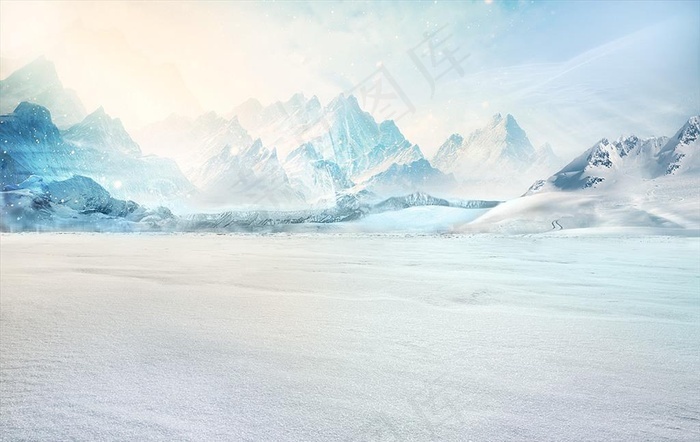 雪山背景图片 菜鸟图库