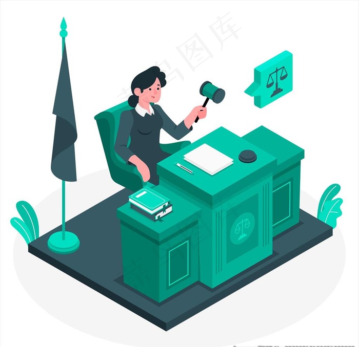 法院审判矢量插画图片epsai矢量模版下载