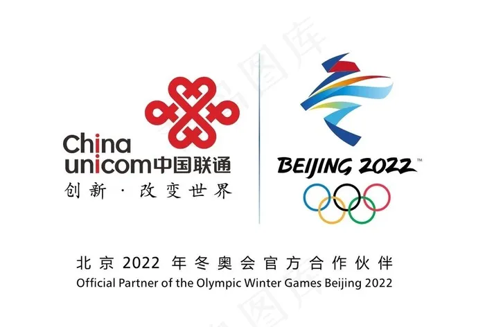2022联通冬奥会组合标志图片