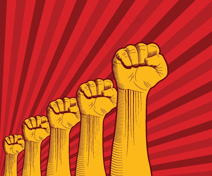 拳头举拳手奋斗加油努力卡通素材图片eps,ai矢量模版下载 - 菜鸟图库