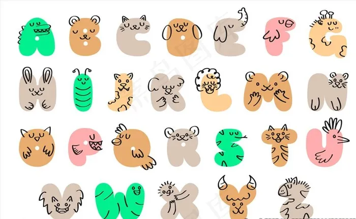 26个字母 动物字母图片