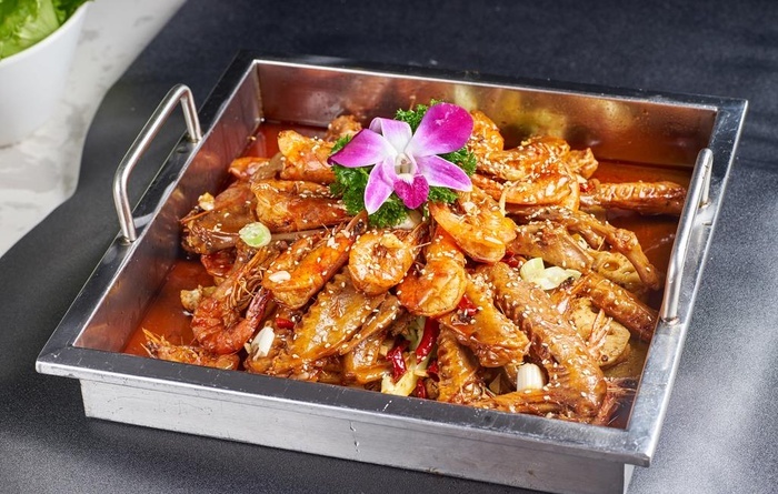 干锅鸡翅虾图片