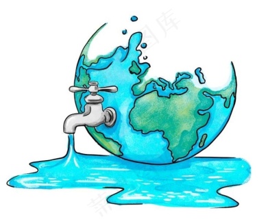 节约用水节能减排地球水龙头图片psd模版下载