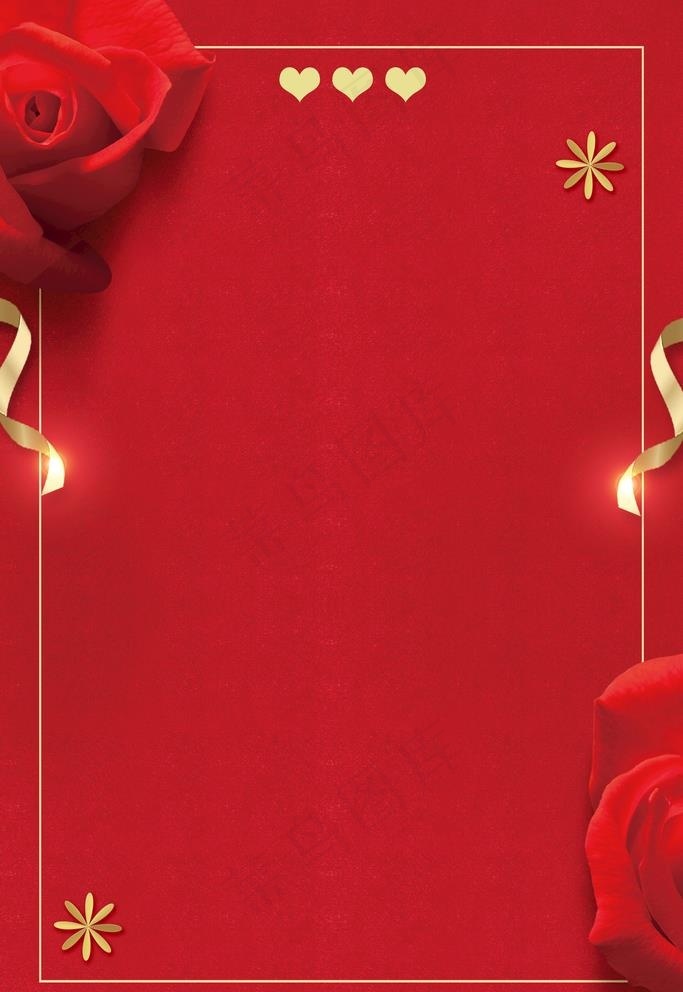 红色玫瑰花背景图图片 菜鸟图库