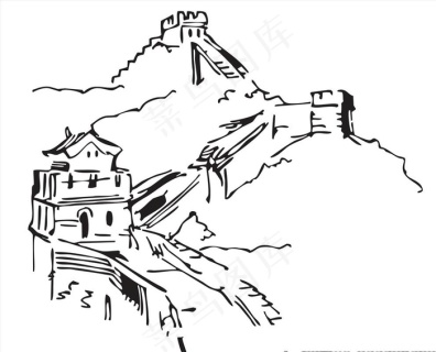 万里长城手绘油画装饰画中式浮雕图片