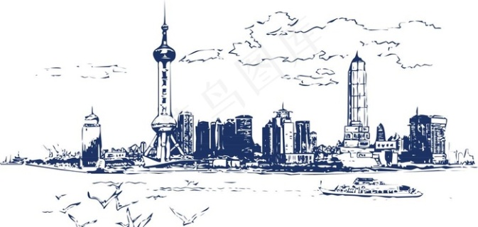 上海剪影图片