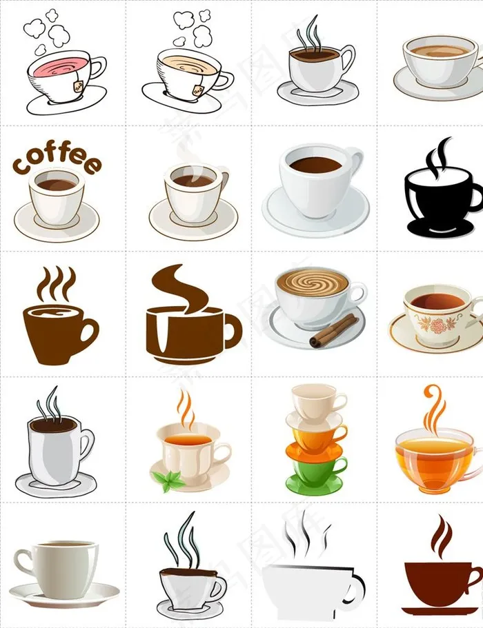 矢量咖啡茶杯杯子图片