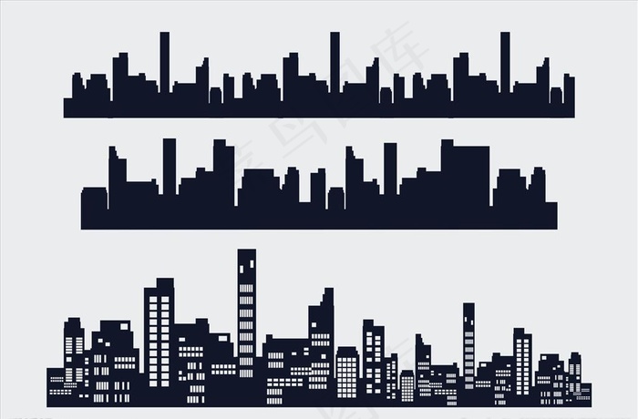城市剪影矢量格式图片cdr矢量模版下载