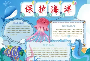 保护海洋手抄报Word模板图片预览图