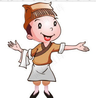 小二 店小二 里面请 插画 矢图片