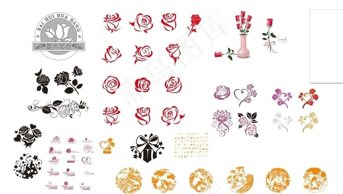 矢量玫瑰花素材图片cdr矢量模版下载