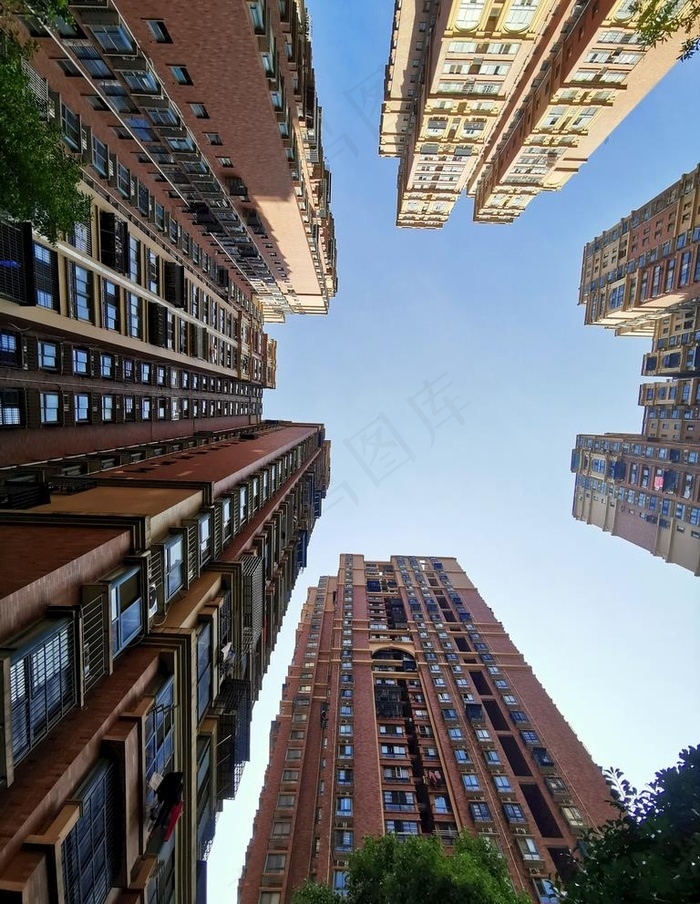 楼房仰望图片