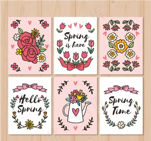 春季花卉卡片