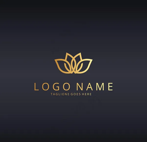 金色抽象花朵logo