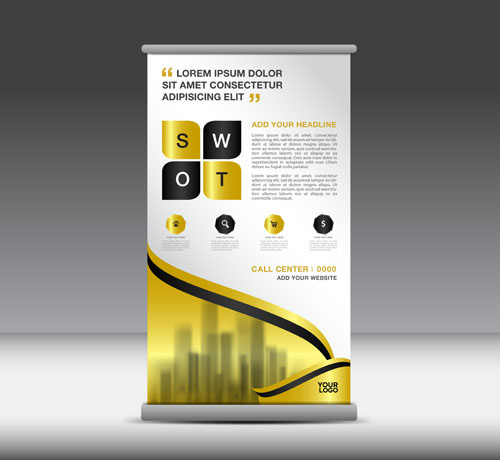 创意易拉宝模板eps,ai矢量模版下载