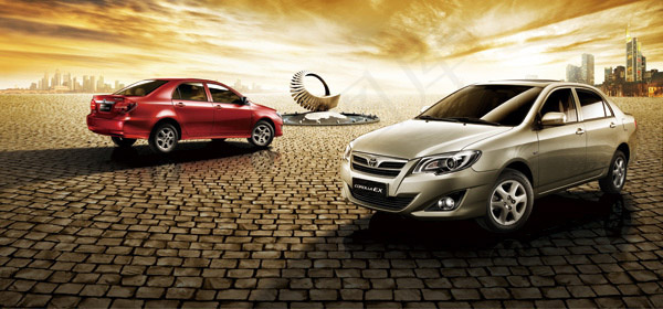 平面广告 海报模版 丰田花冠海报图片(11158x5214)