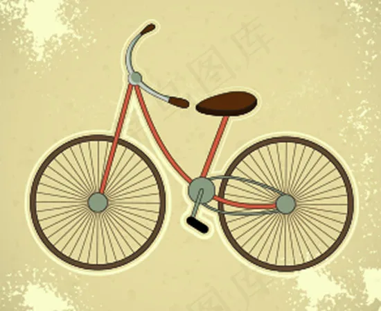 复古自行车插图
