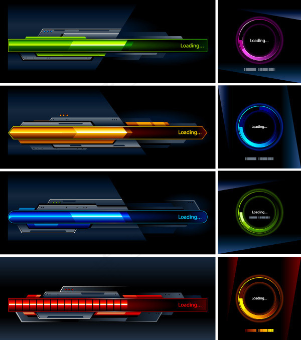 酷炫网页进度条ai矢量模版下载