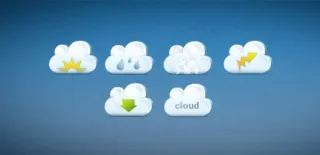 可爱云朵图标,免抠元素