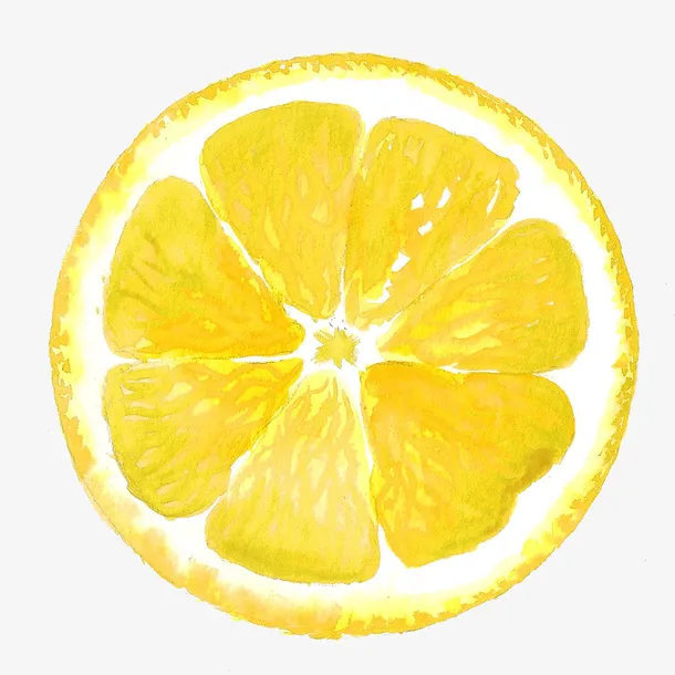 手绘水彩水果柠檬免抠