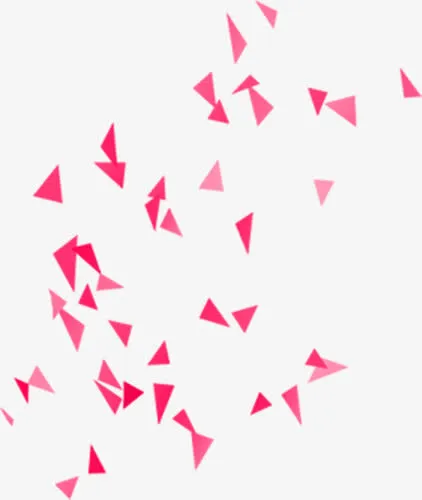 粉色三角形卡通漂浮设计图形免抠