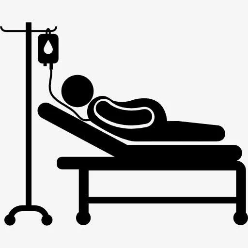 怀孕的女人躺在医院的床图标免抠
