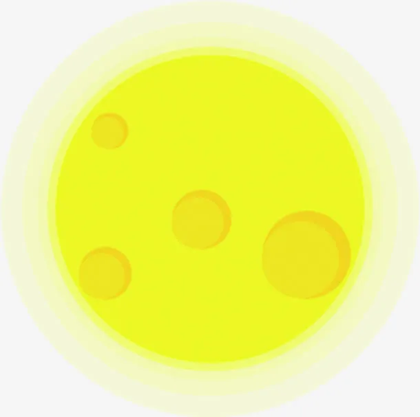 卡通黄色圆圈月球效果免抠
