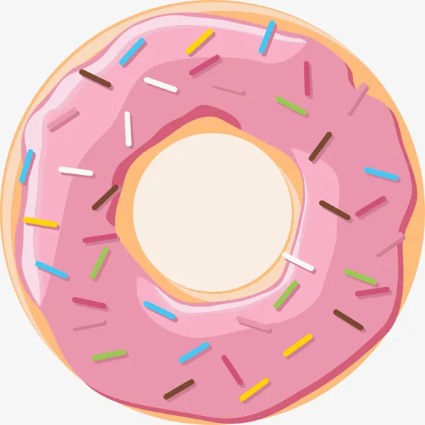 粉色卡通美味甜甜圈免抠