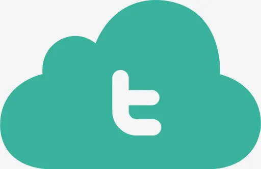 云网站社会推特绿色云图标设置0免抠标签元素